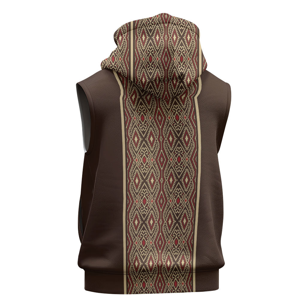 Mabuhay Philippines Festival Sleeveless Zip Hoodie Tnalak Modern Filipiniana Inspired LT14 - Polynesian Pride