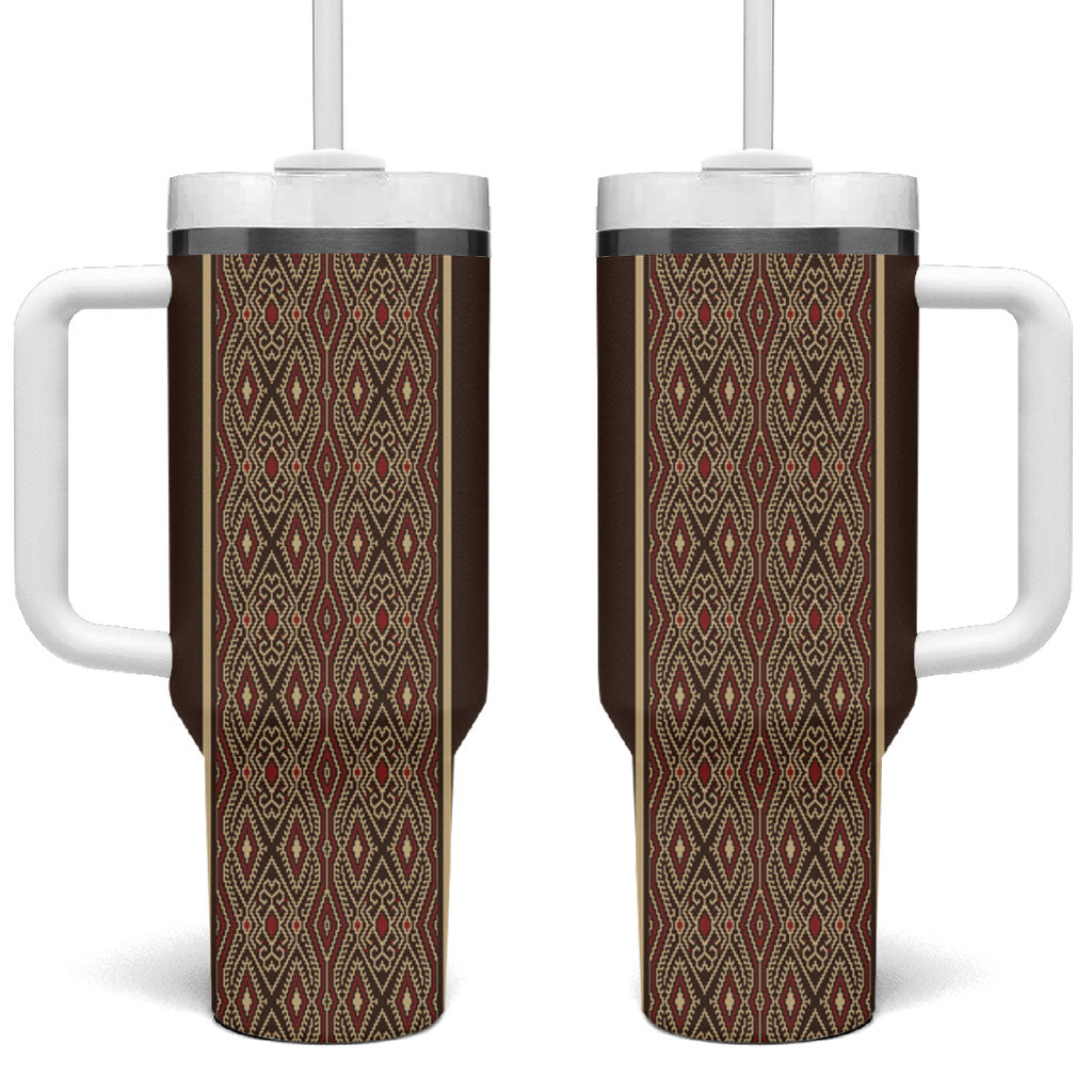 Mabuhay Philippines Festival Tumbler With Handle Tnalak Modern Filipiniana Inspired