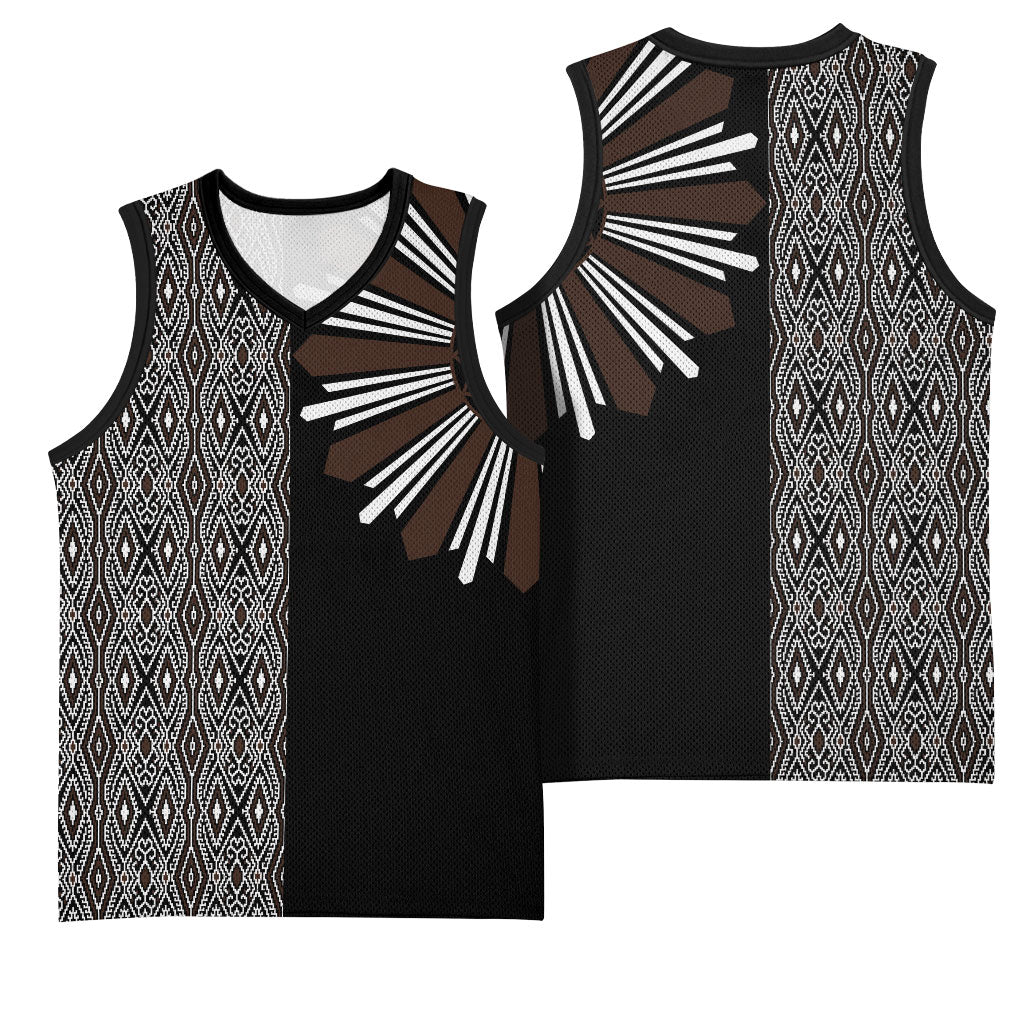 Mabuhay Philippines Festival Basketball Jersey Araw Tnalak Modern Filipiniana Inspired LT14 - Polynesian Pride