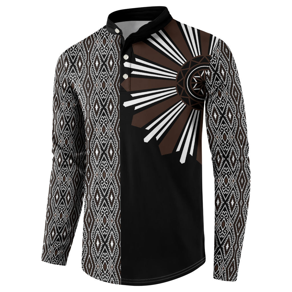 Mabuhay Philippines Festival Button Sweatshirt Araw Tnalak Modern Filipiniana Inspired LT14 - Polynesian Pride