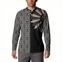 Mabuhay Philippines Festival Button Sweatshirt Araw Tnalak Modern Filipiniana Inspired LT14 - Polynesian Pride