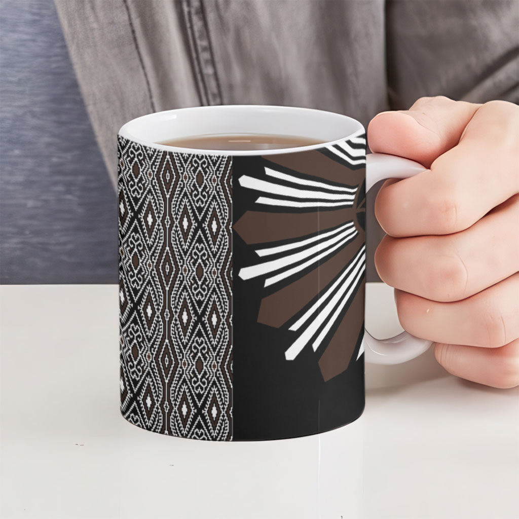 Mabuhay Philippines Festival Ceramic Mug Araw Tnalak Modern Filipiniana Inspired LT14 - Polynesian Pride