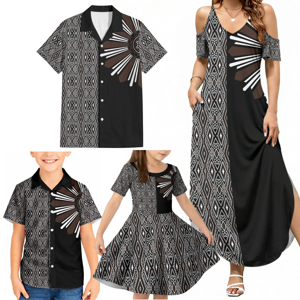 Mabuhay Philippines Festival Family Matching Summer Maxi Dress and Hawaiian Shirt Araw Tnalak Modern Filipiniana Inspired LT14 - Polynesian Pride