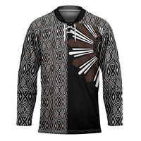 Mabuhay Philippines Festival Hockey Jersey Araw Tnalak Modern Filipiniana Inspired LT14 Unisex Black - Polynesian Pride