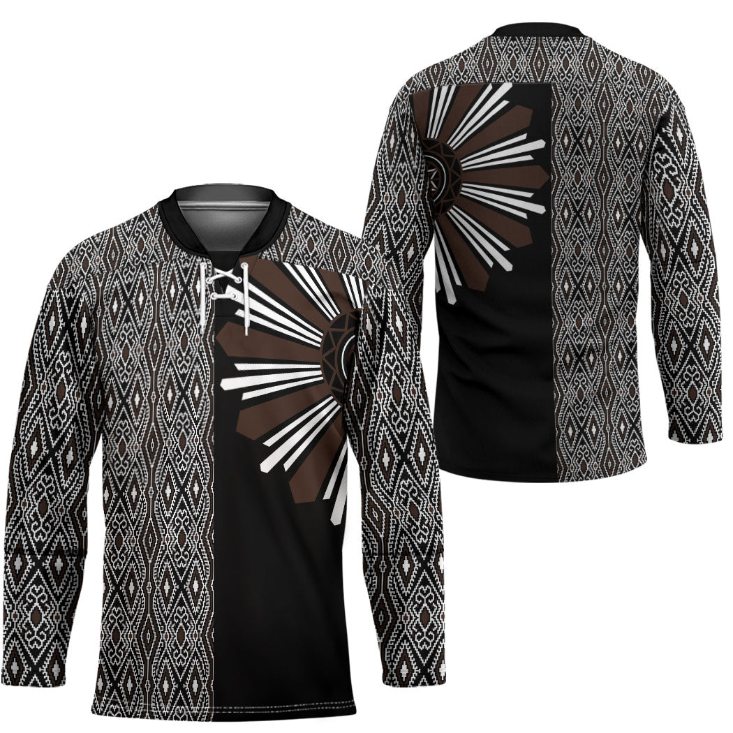 Mabuhay Philippines Festival Hockey Jersey Araw Tnalak Modern Filipiniana Inspired LT14 - Polynesian Pride