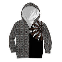 Mabuhay Philippines Festival Kid Hoodie Araw Tnalak Modern Filipiniana Inspired LT14 Zip Hoodie Black - Polynesian Pride
