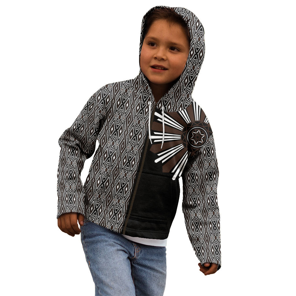 Mabuhay Philippines Festival Kid Hoodie Araw Tnalak Modern Filipiniana Inspired LT14 - Polynesian Pride