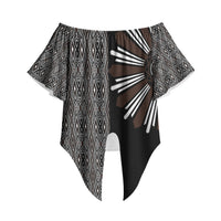 Mabuhay Philippines Festival Off Shoulder Wrap Waist Top Araw Tnalak Modern Filipiniana Inspired LT14 - Polynesian Pride