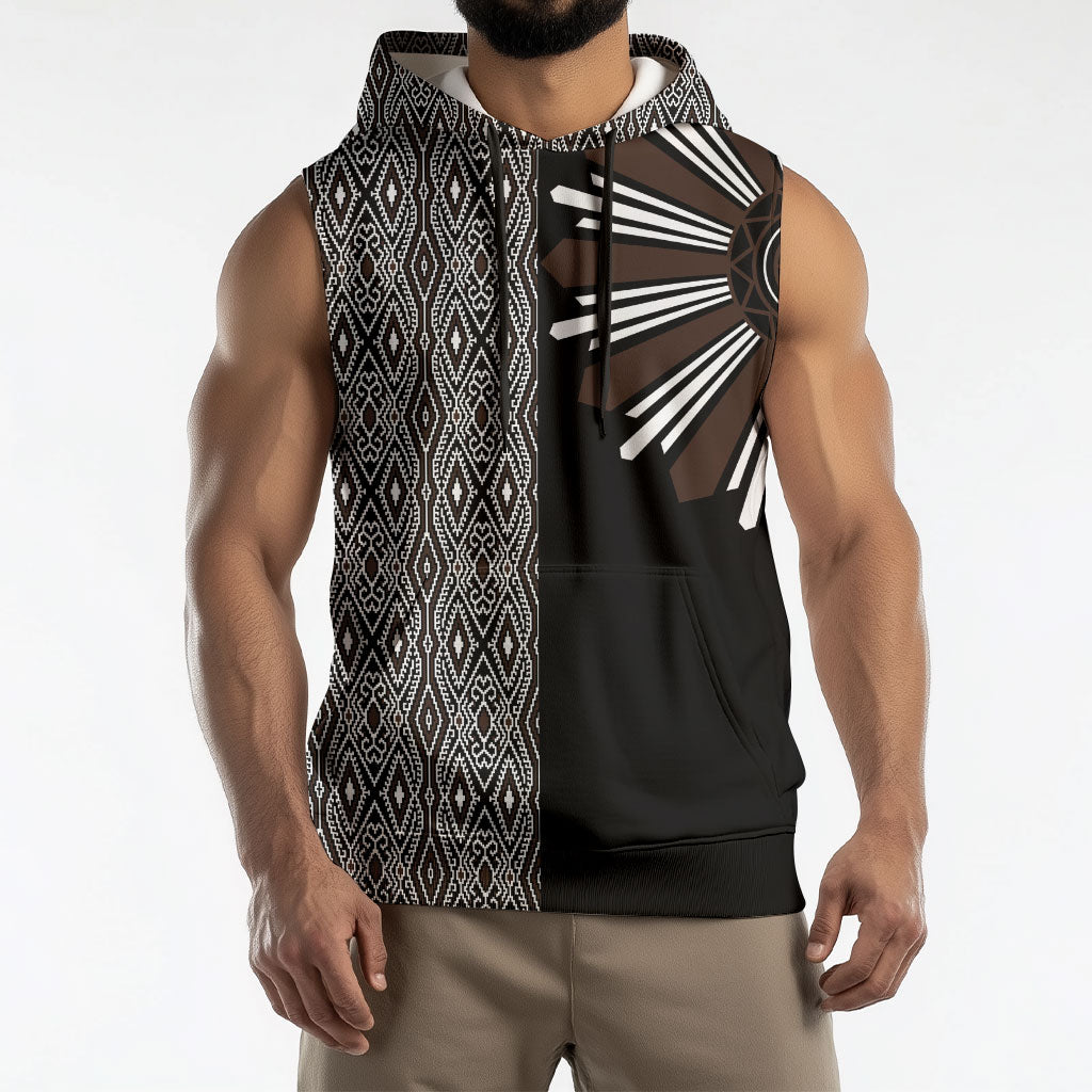 Mabuhay Philippines Festival Sleeveless Hoodie Araw Tnalak Modern Filipiniana Inspired LT14 - Polynesian Pride