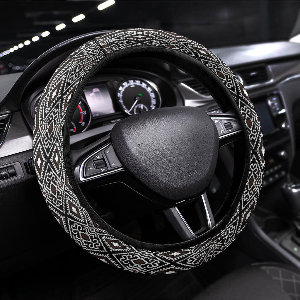 Mabuhay Philippines Festival Steering Wheel Cover Araw Tnalak Modern Filipiniana Inspired