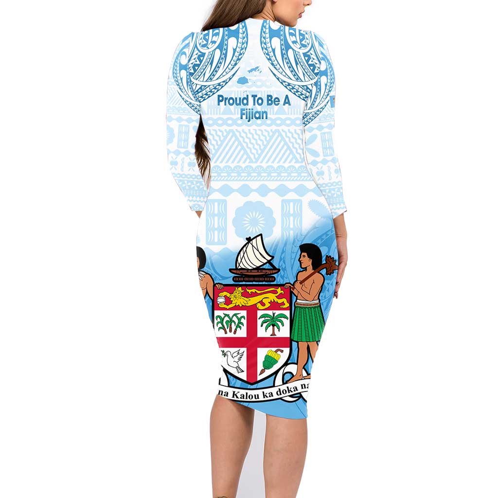Fiji Day 1970 Family Matching Long Sleeve Bodycon Dress and Hawaiian Shirt Proud To Be A Fijian Tapa Pattern LT14 - Polynesian Pride