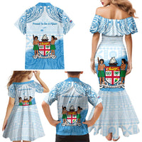 Fiji Day 1970 Family Matching Mermaid Dress and Hawaiian Shirt Proud To Be A Fijian Tapa Pattern LT14 - Polynesian Pride