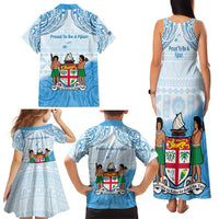 Fiji Day 1970 Family Matching Tank Maxi Dress and Hawaiian Shirt Proud To Be A Fijian Tapa Pattern LT14 - Polynesian Pride