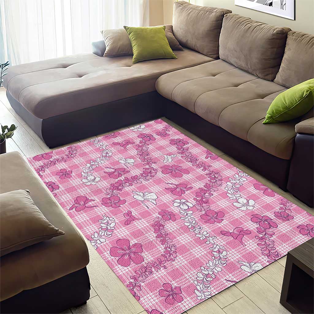 Alaka Aloha Hawaii Area Rug Plumeria Lei With Palaka Motif LT14 - Polynesian Pride