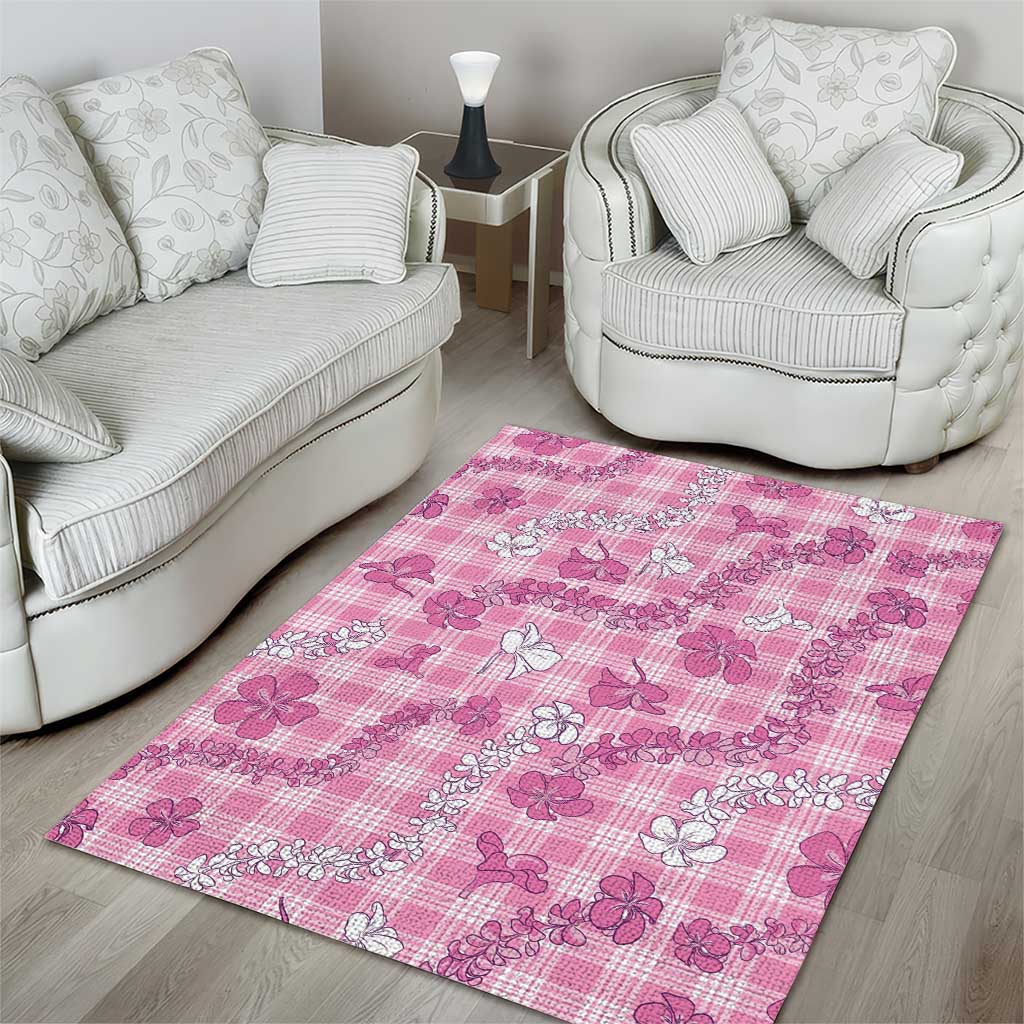 Alaka Aloha Hawaii Area Rug Plumeria Lei With Palaka Motif LT14 - Polynesian Pride