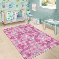 Alaka Aloha Hawaii Area Rug Plumeria Lei With Palaka Motif LT14 - Polynesian Pride