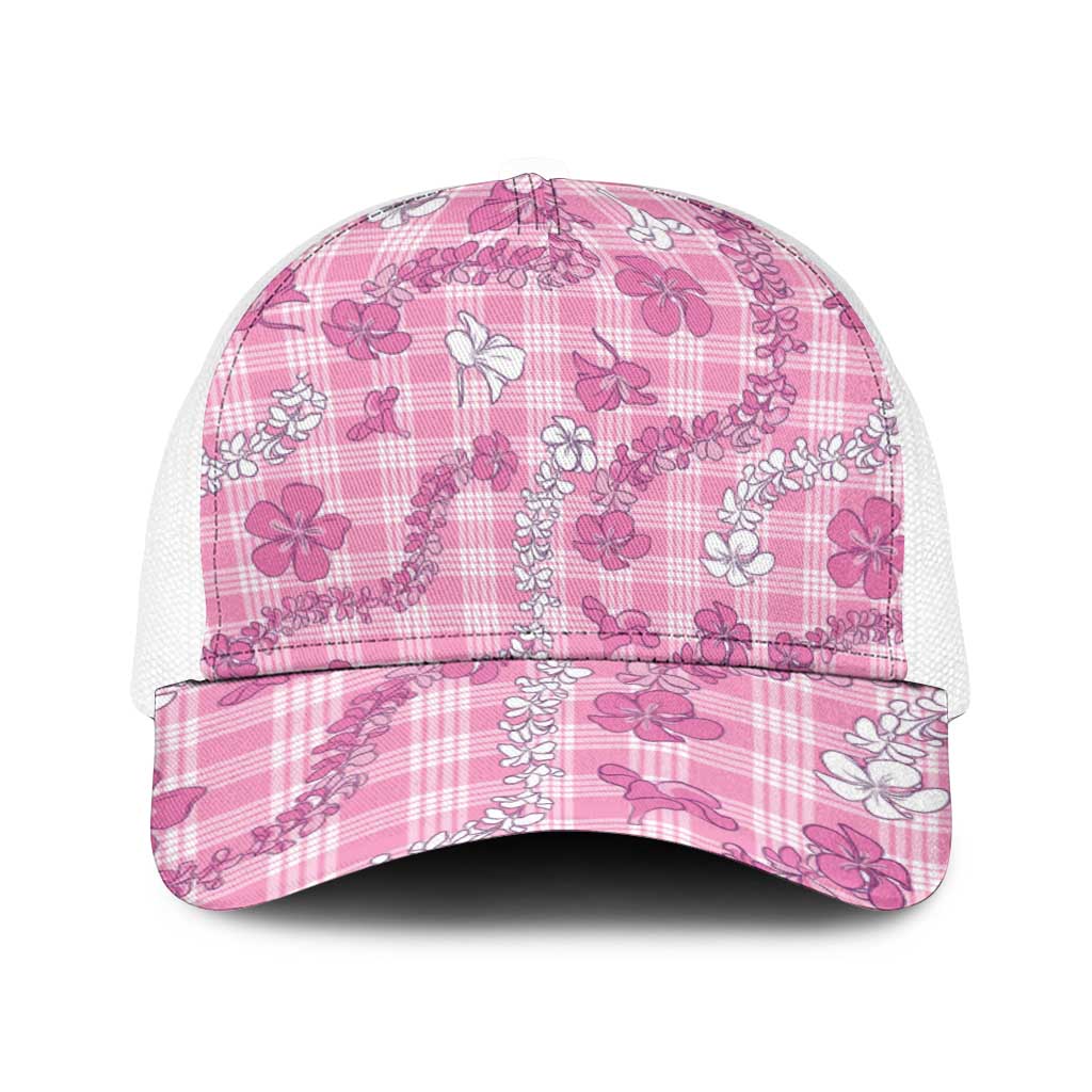 Alaka Aloha Hawaii Baseball Net Cap Plumeria Lei With Palaka Motif - Polynesian Pride
