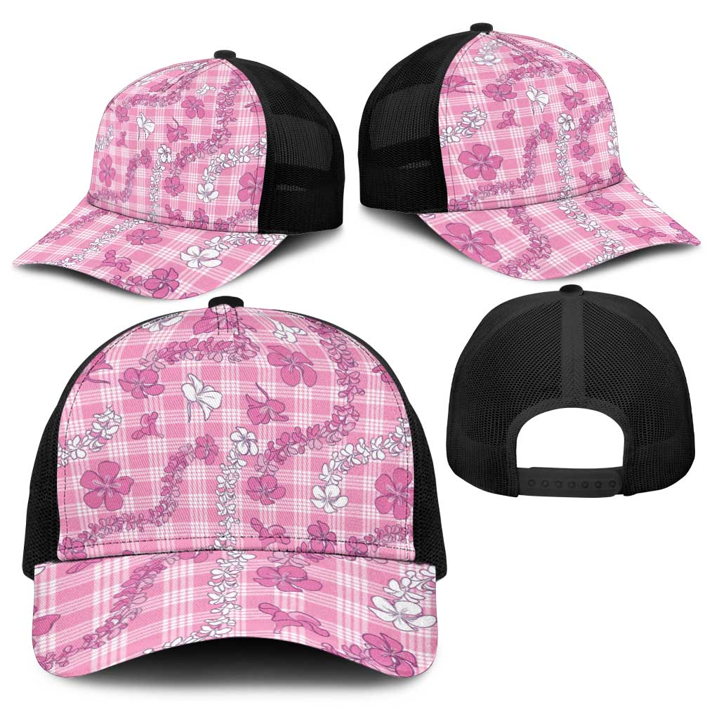 Alaka Aloha Hawaii Baseball Net Cap Plumeria Lei With Palaka Motif - Polynesian Pride