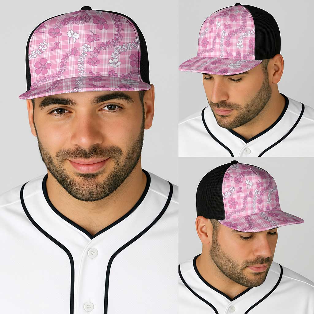 Alaka Aloha Hawaii Baseball Net Cap Plumeria Lei With Palaka Motif - Polynesian Pride