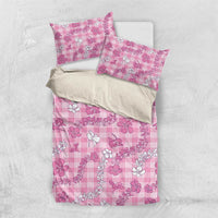 Alaka Aloha Hawaii Bedding Set Plumeria Lei With Palaka Motif - Polynesian Pride