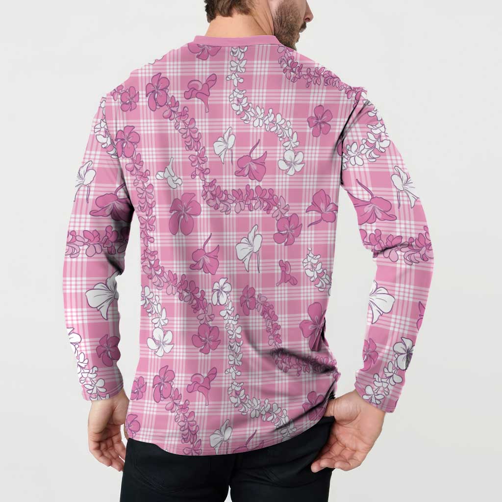 Alaka Aloha Hawaii Button Sweatshirt Plumeria Lei With Palaka Motif - Polynesian Pride