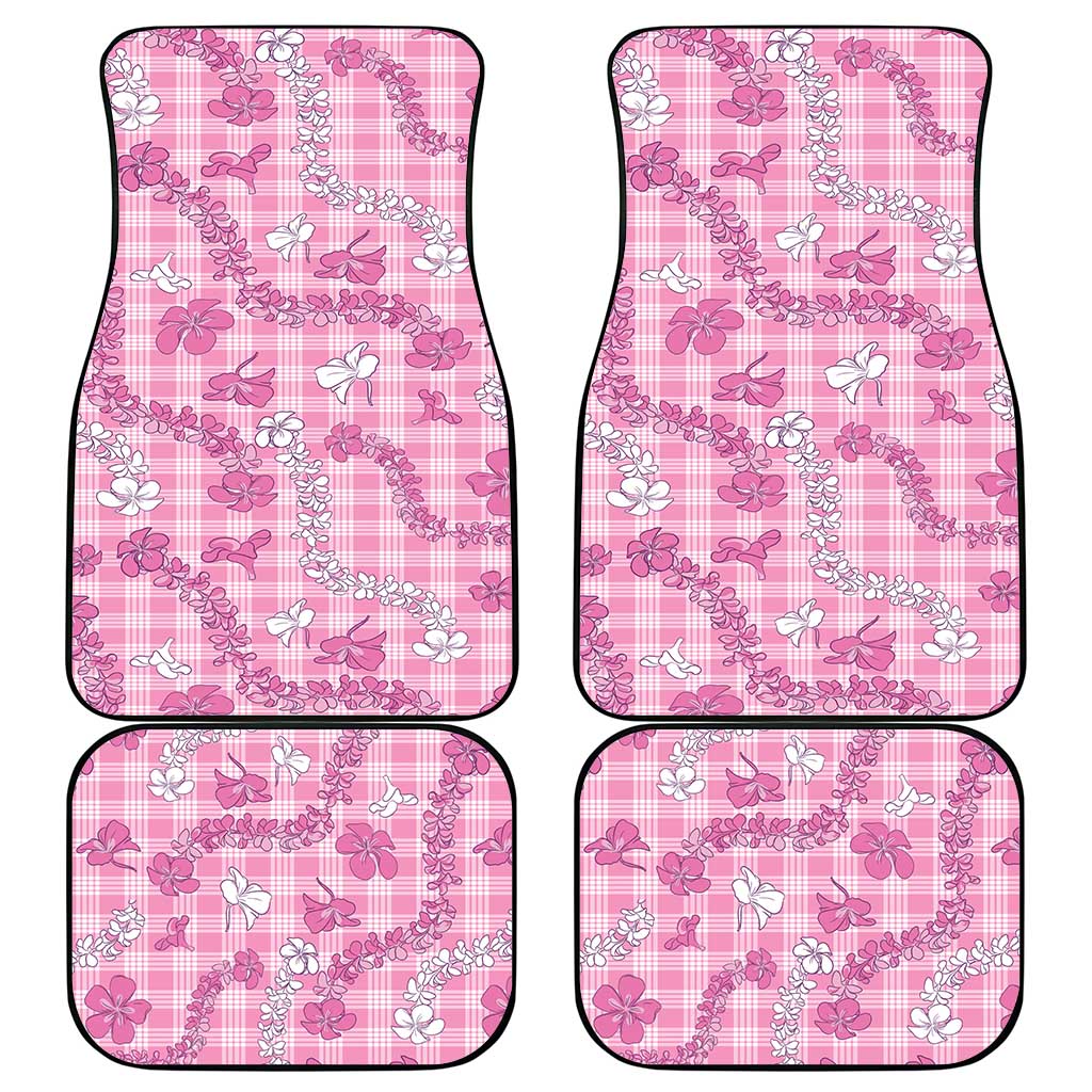 Alaka Aloha Hawaii Car Mats Plumeria Lei With Palaka Motif LT14 - Polynesian Pride