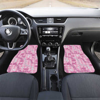 Alaka Aloha Hawaii Car Mats Plumeria Lei With Palaka Motif LT14 Set 2pcs - Front Pink - Polynesian Pride
