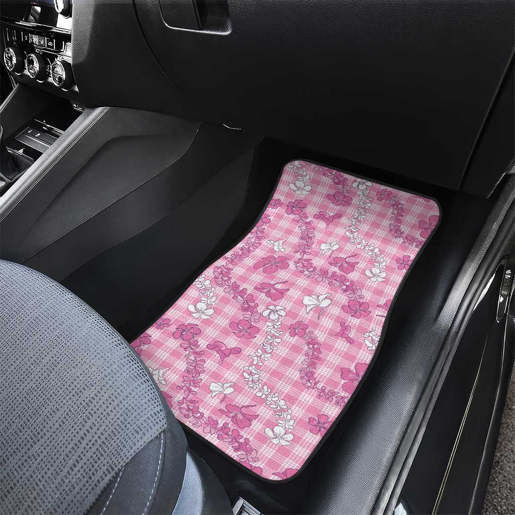 Alaka Aloha Hawaii Car Mats Plumeria Lei With Palaka Motif LT14 - Polynesian Pride