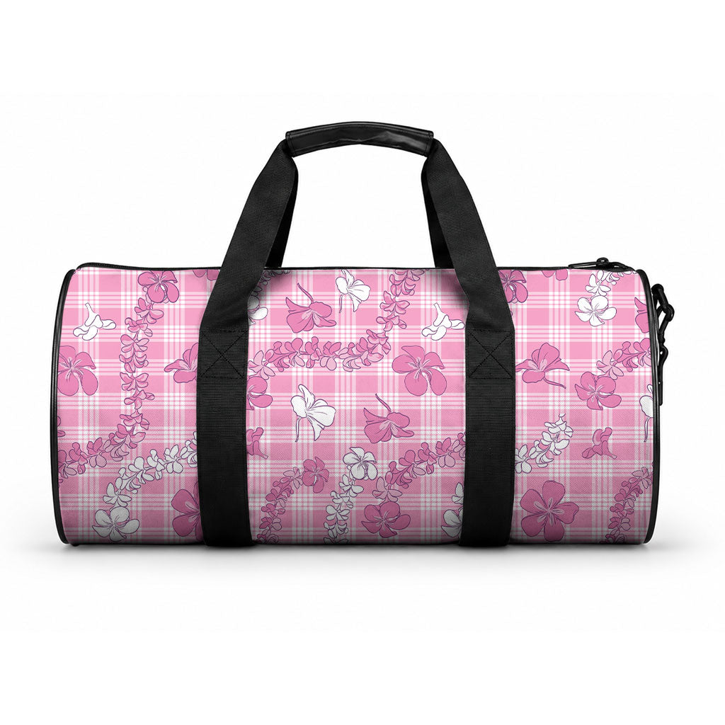Alaka Aloha Hawaii Duffle Bag Plumeria Lei With Palaka Motif LT14 One size Pink - Polynesian Pride