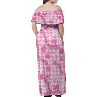 Alaka Aloha Hawaii Family Matching Off Shoulder Maxi Dress and Hawaiian Shirt Plumeria Lei With Palaka Motif LT14 - Polynesian Pride