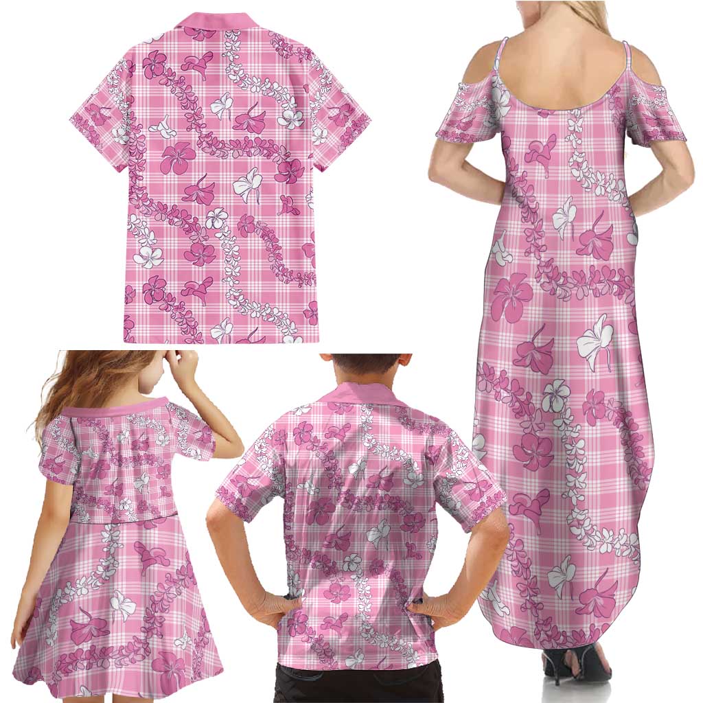 Alaka Aloha Hawaii Family Matching Summer Maxi Dress and Hawaiian Shirt Plumeria Lei With Palaka Motif LT14 - Polynesian Pride