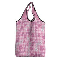 Alaka Aloha Hawaii Grocery Bag Plumeria Lei With Palaka Motif - Polynesian Pride