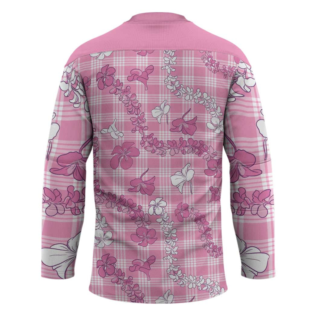 Alaka Aloha Hawaii Hockey Jersey Plumeria Lei With Palaka Motif - Polynesian Pride