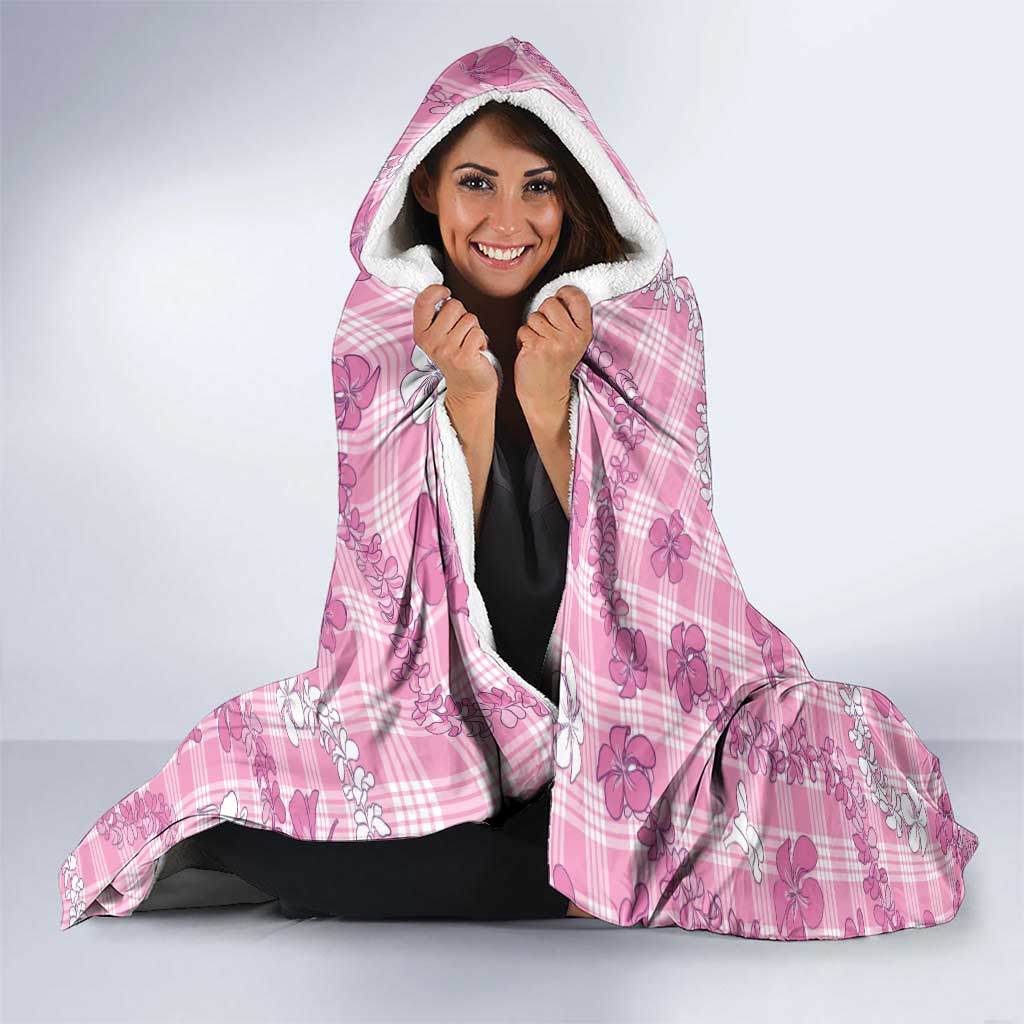 Alaka Aloha Hawaii Hooded Blanket Plumeria Lei With Palaka Motif - Polynesian Pride