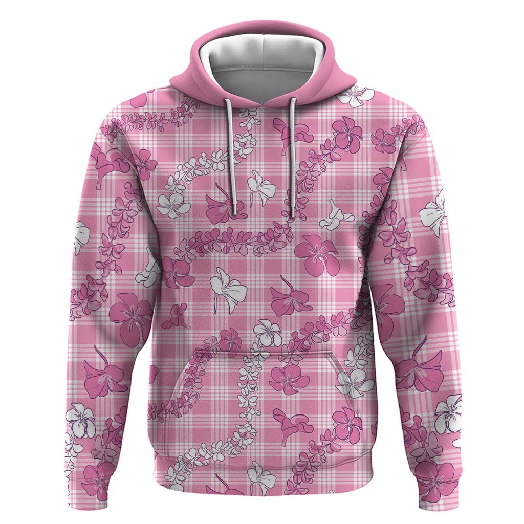 Alaka Aloha Hawaii Hoodie Plumeria Lei With Palaka Motif - Polynesian Pride