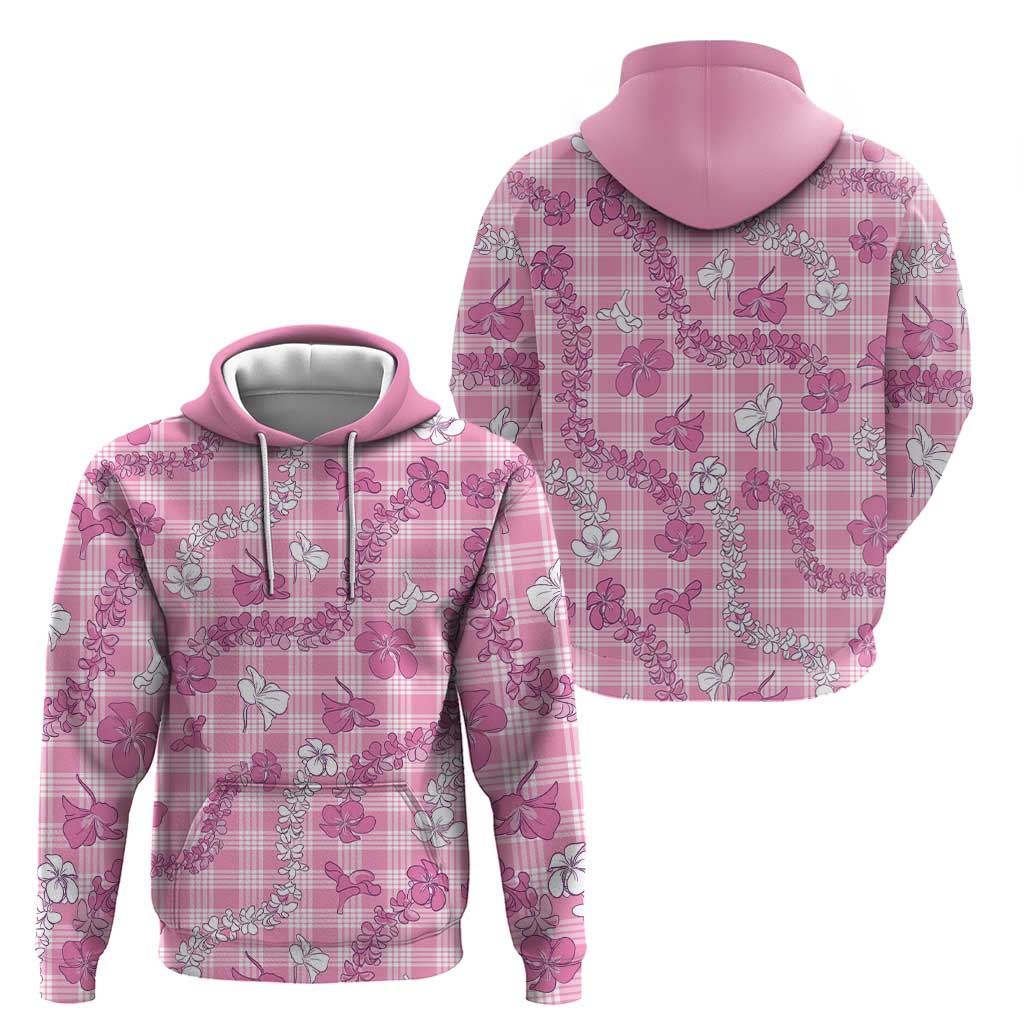 Alaka Aloha Hawaii Hoodie Plumeria Lei With Palaka Motif - Polynesian Pride