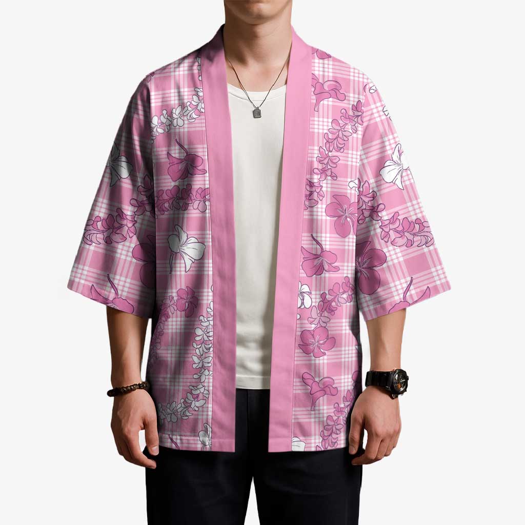 Alaka Aloha Hawaii Kimono Plumeria Lei With Palaka Motif - Polynesian Pride