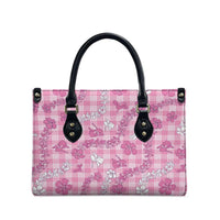 Alaka Aloha Hawaii Leather Bag Plumeria Lei With Palaka Motif - Polynesian Pride