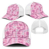 Alaka Aloha Hawaii Mesh Trucker Cap Plumeria Lei With Palaka Motif - Polynesian Pride
