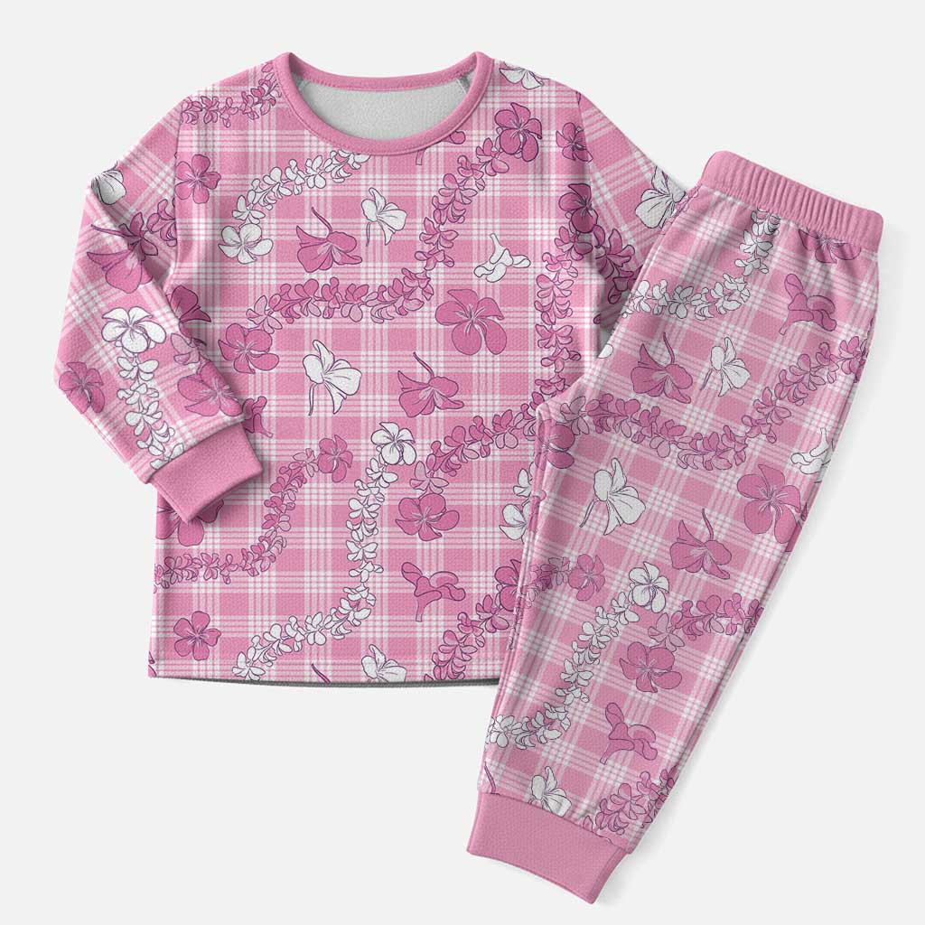 Alaka Aloha Hawaii Christmas Pajama Set Plumeria Lei With Palaka Motif - Polynesian Pride