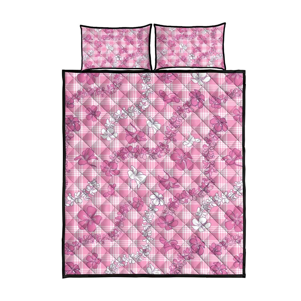 Alaka Aloha Hawaii Quilt Bed Set Plumeria Lei With Palaka Motif LT14 - Polynesian Pride
