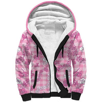 Alaka Aloha Hawaii Sherpa Hoodie Plumeria Lei With Palaka Motif - Polynesian Pride