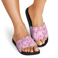 Alaka Aloha Hawaii Slide Sandals Plumeria Lei With Palaka Motif - Polynesian Pride