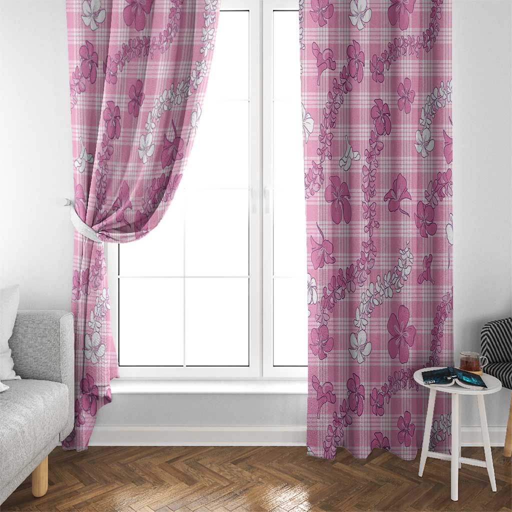 Alaka Aloha Hawaii Window Curtain Plumeria Lei With Palaka Motif - Polynesian Pride