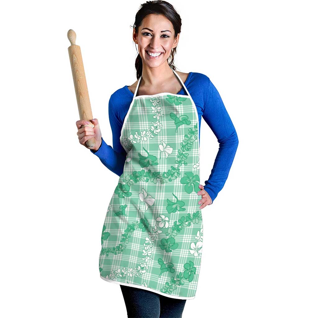 Omaomao Aloha Hawaii Apron Plumeria Lei With Palaka Motif - Polynesian Pride