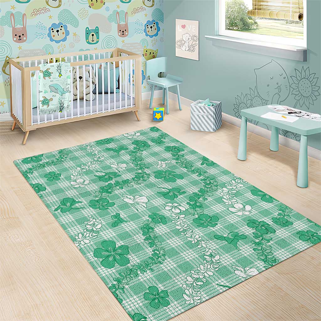 Omaomao Aloha Hawaii Area Rug Plumeria Lei With Palaka Motif LT14 - Polynesian Pride