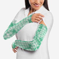 Omaomao Aloha Hawaii Arm Sleeves Plumeria Lei With Palaka Motif LT14 - Polynesian Pride