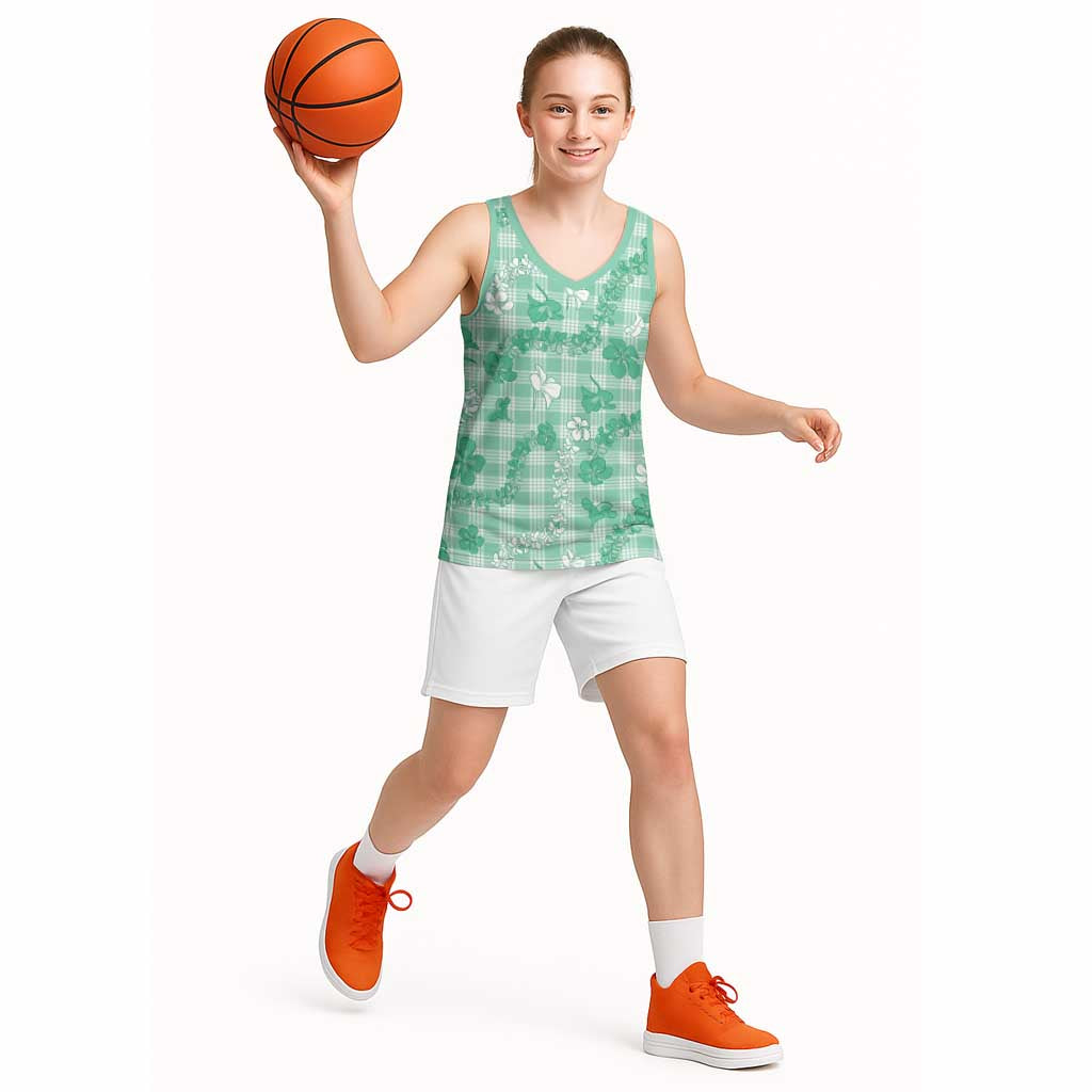 Omaomao Aloha Hawaii Basketball Jersey Plumeria Lei With Palaka Motif - Polynesian Pride