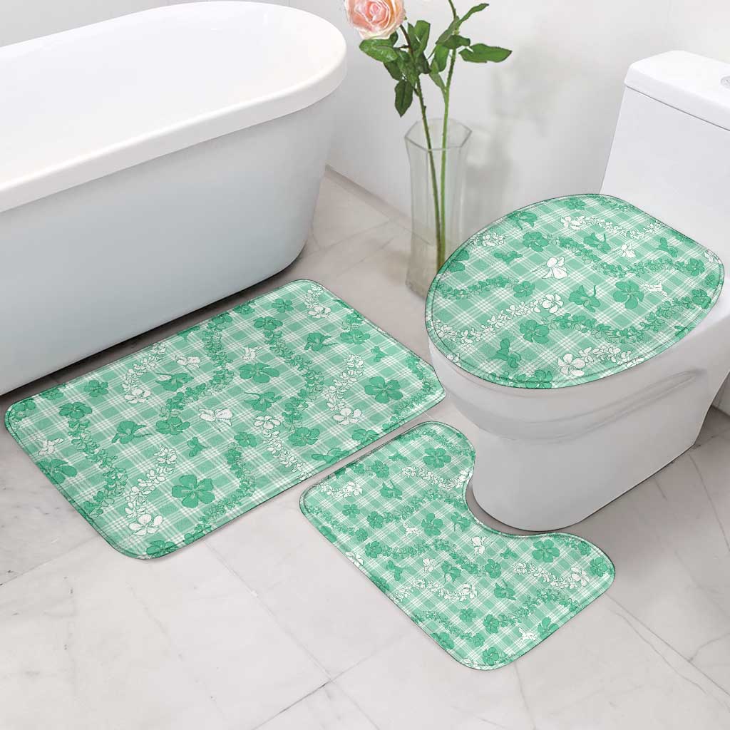 Omaomao Aloha Hawaii Bathroom Set Plumeria Lei With Palaka Motif - Polynesian Pride