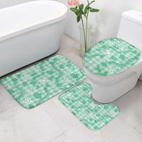 Omaomao Aloha Hawaii Bathroom Set Plumeria Lei With Palaka Motif - Polynesian Pride